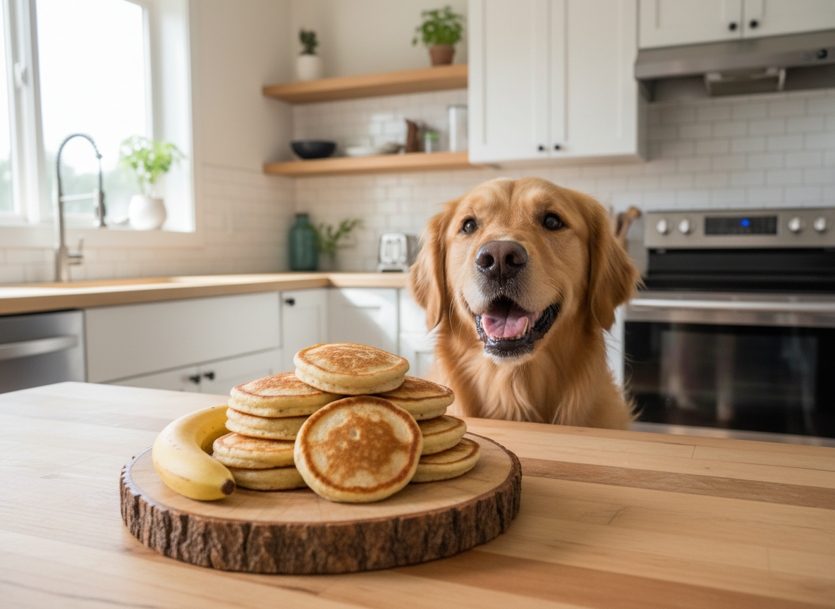 3-Ingredient Banana Oat Dog Pancakes for Weekend Brunch