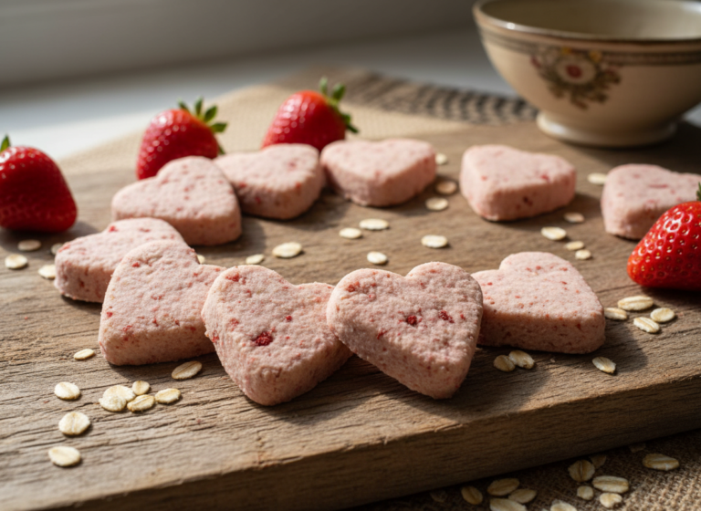 3-Ingredient Strawberry Heart Dog Treats for Valentine's Day
