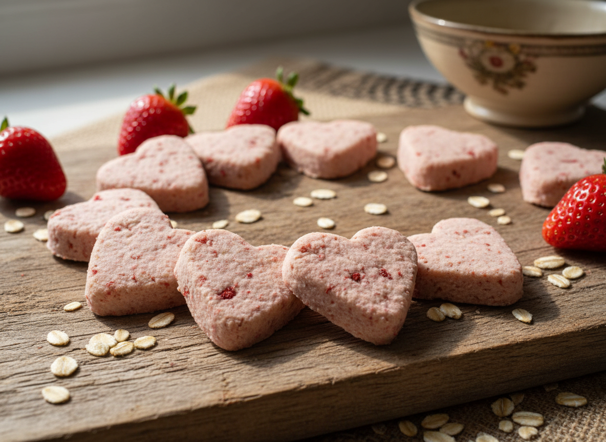 3-Ingredient Strawberry Heart Dog Treats for Valentine's Day