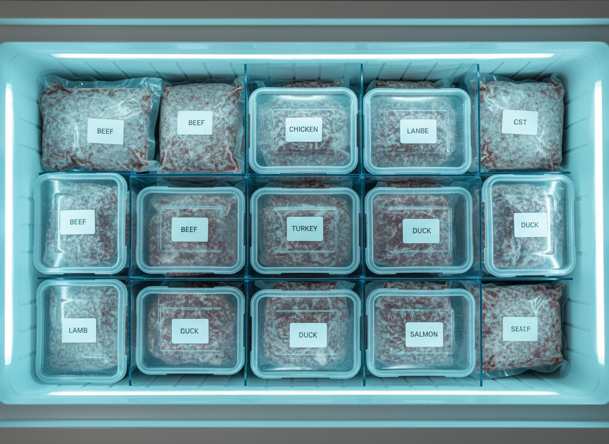 Aesthetic Chest Freezer Organization for Raw Dog Food