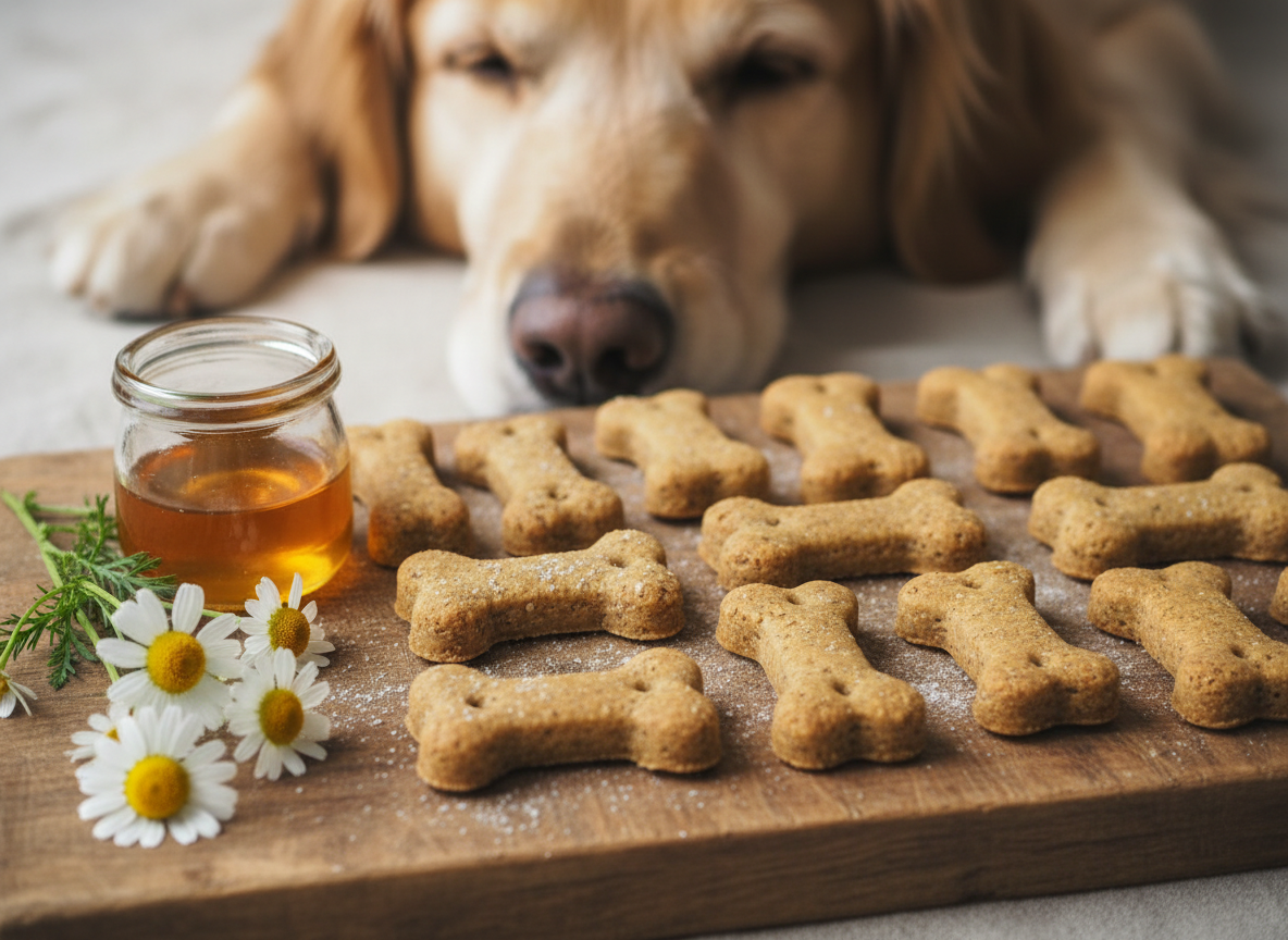 Calming Chamomile and Honey Biscuits for Anxious Pups