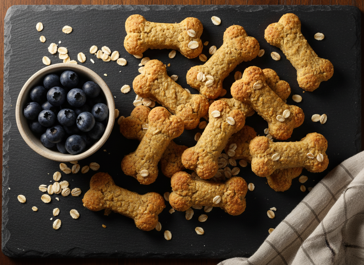 Crunchy Blueberry & Oat Dog Biscuits (Superfood Snack)