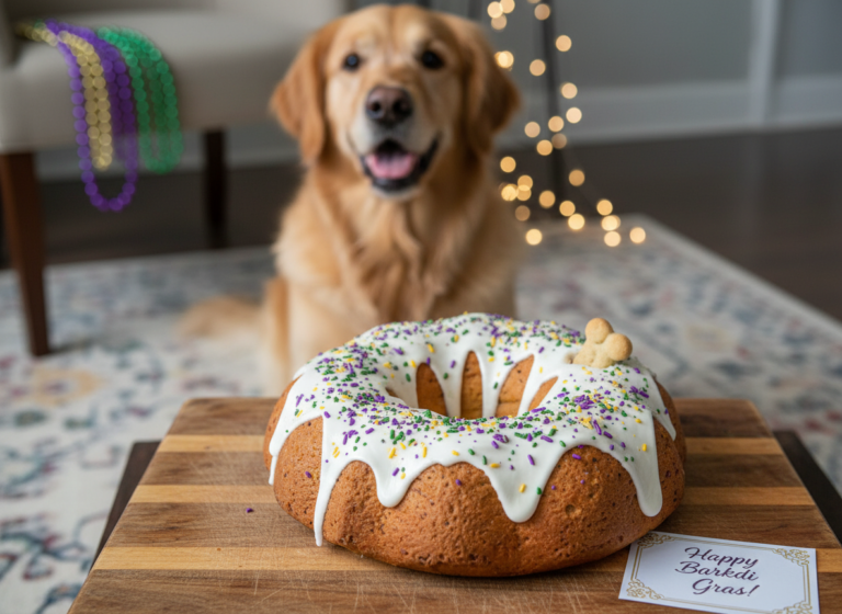 Dog-Safe Mardi Gras King Cake Recipe (No Plastic Baby!)