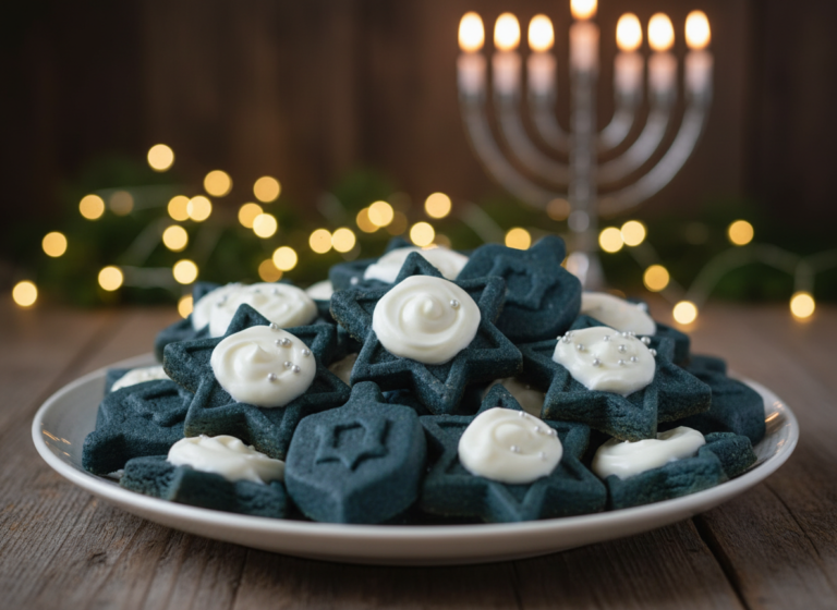 Festive Hanukkah Dog Treats: Blue Spirulina Cookies