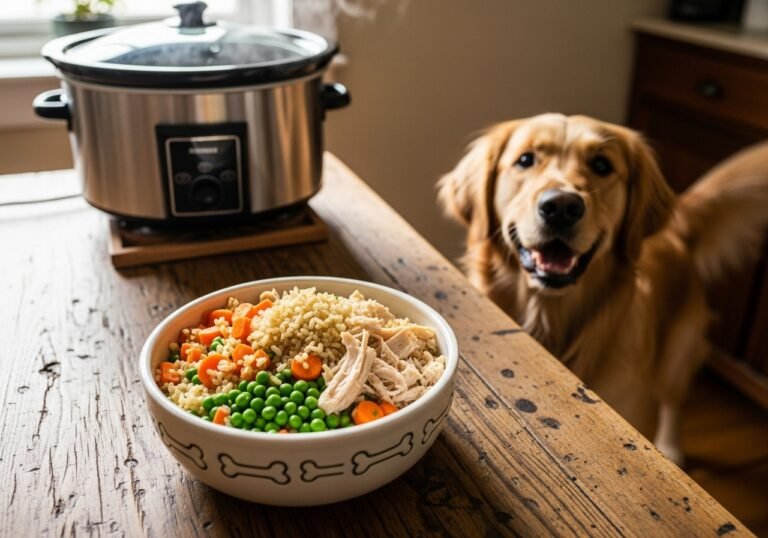 Slow Cooker Dog Food: Simple Chicken and Rice Recipe
