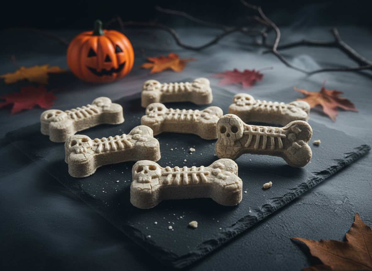 Spooky Skeleton Bone Dog Treats for a Halloween Party